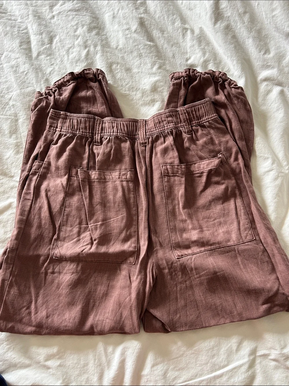 NWOT Free People Bondi Sands Pull on Trouser mid rise elastic jogger linen